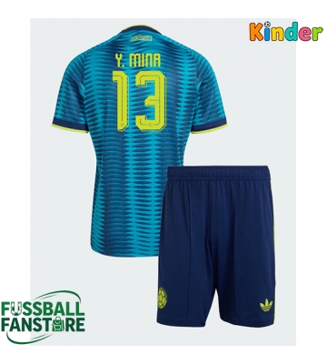 Kolumbien Yerry Mina #13 Replik Auswärtstrikot Kinder WM 2026 Kurzarm (+ Kurze Hosen)